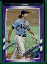 2021 Topps Chrome Update Brent Honeywell Jr. RC Purple Refractor #USC59 Rays