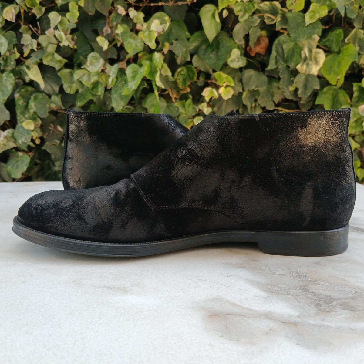 JIMMY CHOO Men Black Double Monk Strap Waxed Suede Leather Chukka Boots Sz 42 Jimmy Choo Double Monk Waxed Suede Chukka Boots Men main image 3