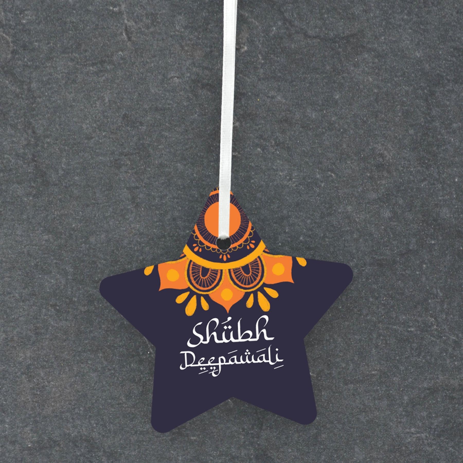 Shubh Deepaiwali Hindu Festival Of Light Ceramic Star Ornament