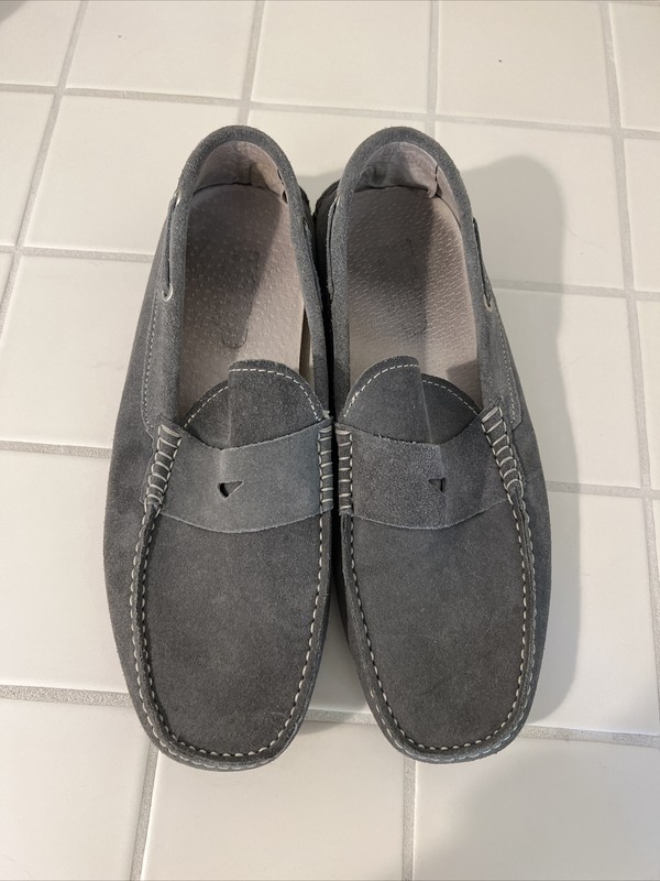 Tods Men’s Grey Slip On Loafers Premium Authentic Italian Suede Leather Size 40