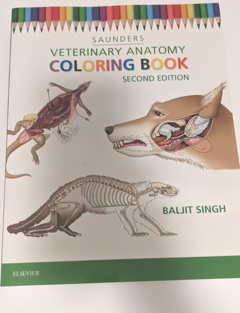 Veterinary Anatomy Coloring Book Paperback Baljit Singh 9781455776849 ...