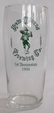 New Glarus Brewery, New Glarus, Wisconsin  1994 1st Anniversary beer glass