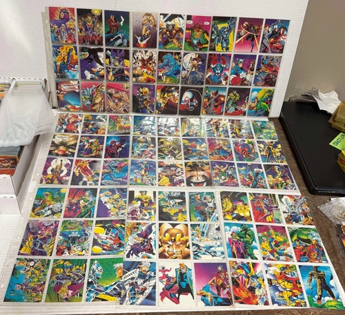 Vintage 1991 Marvel X-Men Trading Cards Complete Base Set, #1-90 Comic Images