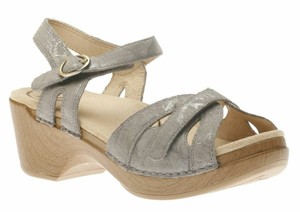 RARE Dansko Season Stone Gray/ Gold Metallic Leather Sandals Sz.40/ 9.5-10 Cute! | eBay