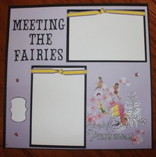 Disney Fairies 12 x 12 scrapbook page handmade 1 page photo ready