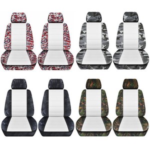 Details About Truck Seat Covers 2015 To 2018 Ford F150 Camouflage With White Center Abf