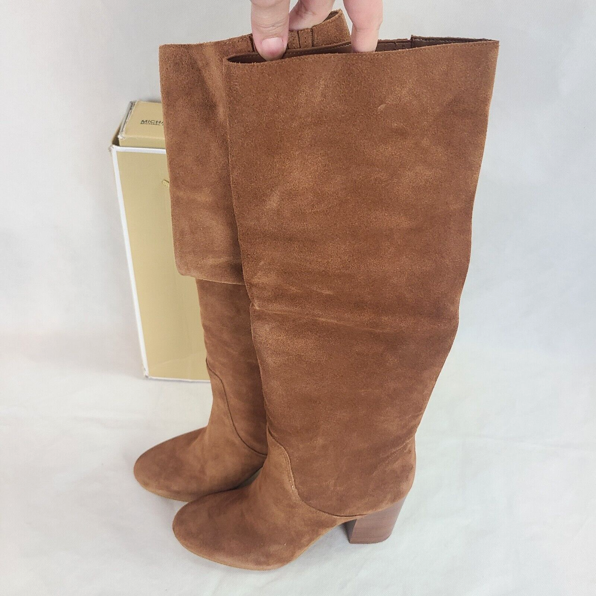 New MICHAEL KORS Women's (10M) Luggage Brown Suede Slouch Heel