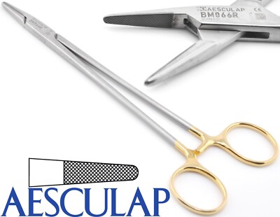 AESCULAP BM066R Durogrip Mayo Hegar SERR Tungsten Carb-Bite Needle Holder 7.25''