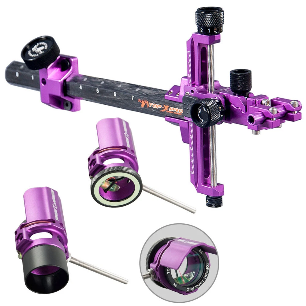 7 Pins Compound Bow Sight CNC Alu Micro Adjust Tool-less Des