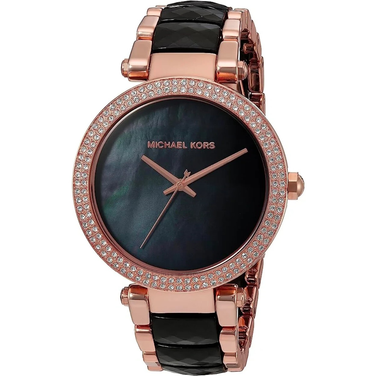 Michael Kors Women\'s Watch Black Acrylic Band MICHAEL KORS BLACK JANELLE SILICONE BAND,GOLD TONE  main image 2
