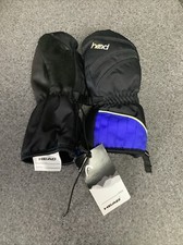 Head Jr. Kids' Zippered Fleece Lined Mittens in Black Small M43E