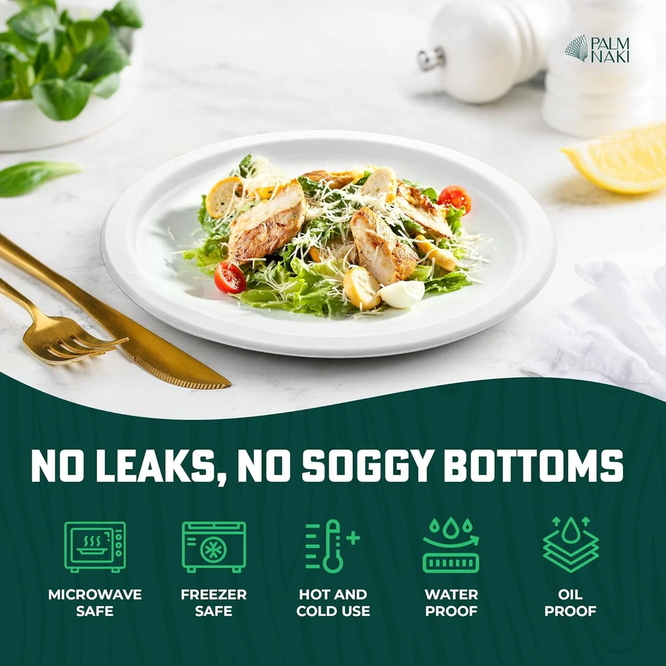 Placas de papel de alta resistencia de 7" | 100 % compostables y biodegradables | Hechas de azúcar Foto 4 de 4