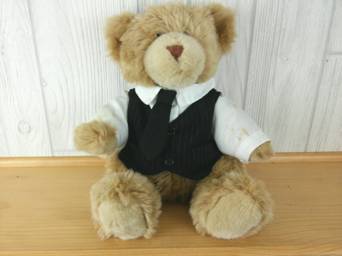 Build-A-Bear Pinstripe Vest & Tie Fuzzy TEDDY BEAR, 15