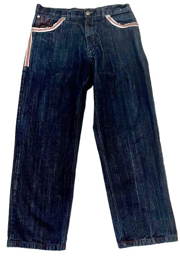 Evolution In Design Y2K Jeans Mens 36x32 Embroidered Hip Hop Skater JNCO Style - Picture 2 of 8