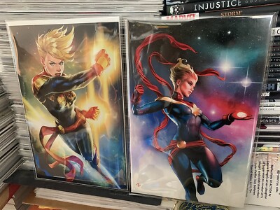Infinity Countdown Adi Granov #1 & Captain Marvel Battlines Virgin Variants NM