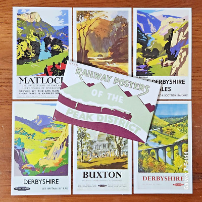 6er Set Dalkeith Eisenbahn Poster Postkarten des Peak District im Umschlag i8R