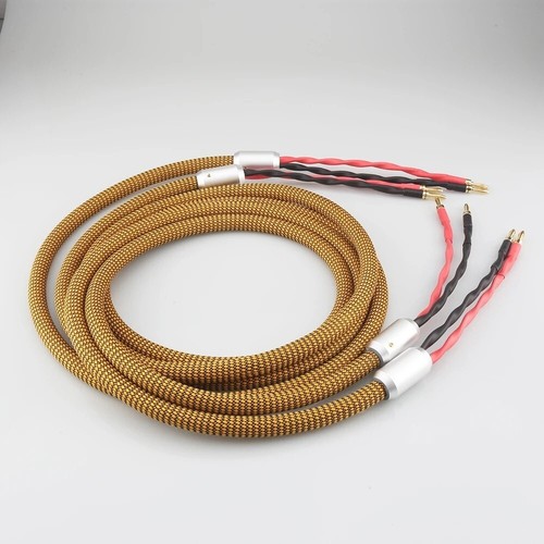 Pair Pure Copper Silver Plated HIFI Speaker Cable Banana Plug Loudspeaker Cable - Picture 8 of 10