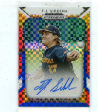 T.J. SIKKEMA 2019 Panini Prizm Draft Picks Red White & Blue Rookie Auto #D /99