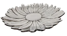 SALISBURY HOME COLLECTION PETALS LARGE TRAY FLOWER SHAPE ALUMINUM SILVER 11010