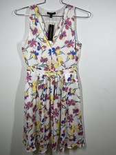 Banana Republic Factory Women’s Sleeveless Fun Floral Fit And Flare Dress Size 6