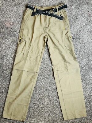 Wolf Cavalry Hiking Cargo Pants Zip Pockets Zip Shorts NEW Sz Large *See Meas.