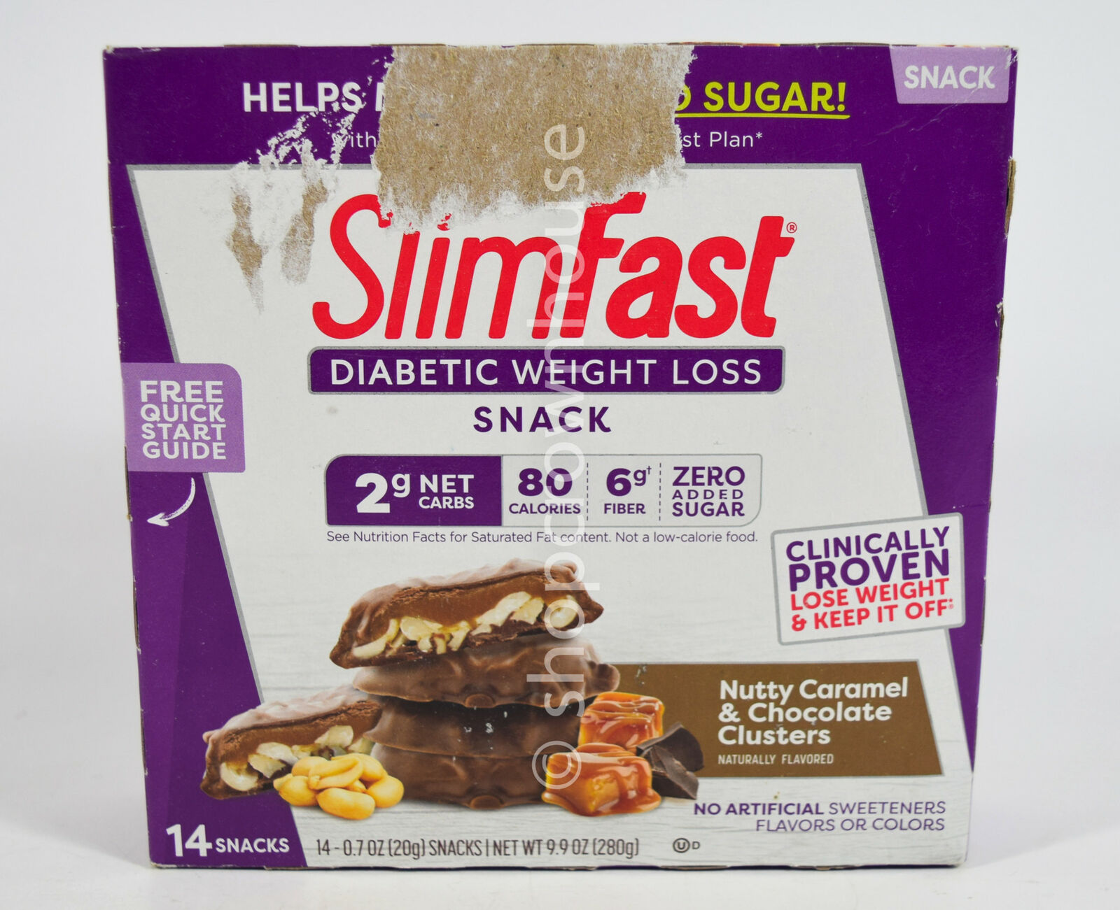 14 Slim Fast Diabetic Weight Loss NUTTY CARAMEL CHOCOLATE CLUSTERS 08/10/2022