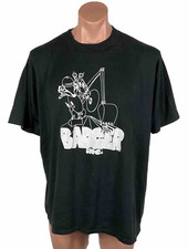 Vintage 90s Badger Digger Construction Excavator T-Shirt Black XL Single Stitch