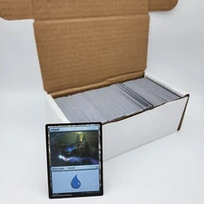 500 Magic the Gathering Basic Land ISLAND ONLY + Card Storage Box - MTG FTG