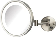 Lighted Wall-Mounted Makeup Mirror - Direct Wire Magnifying Mirror with LED Ligh