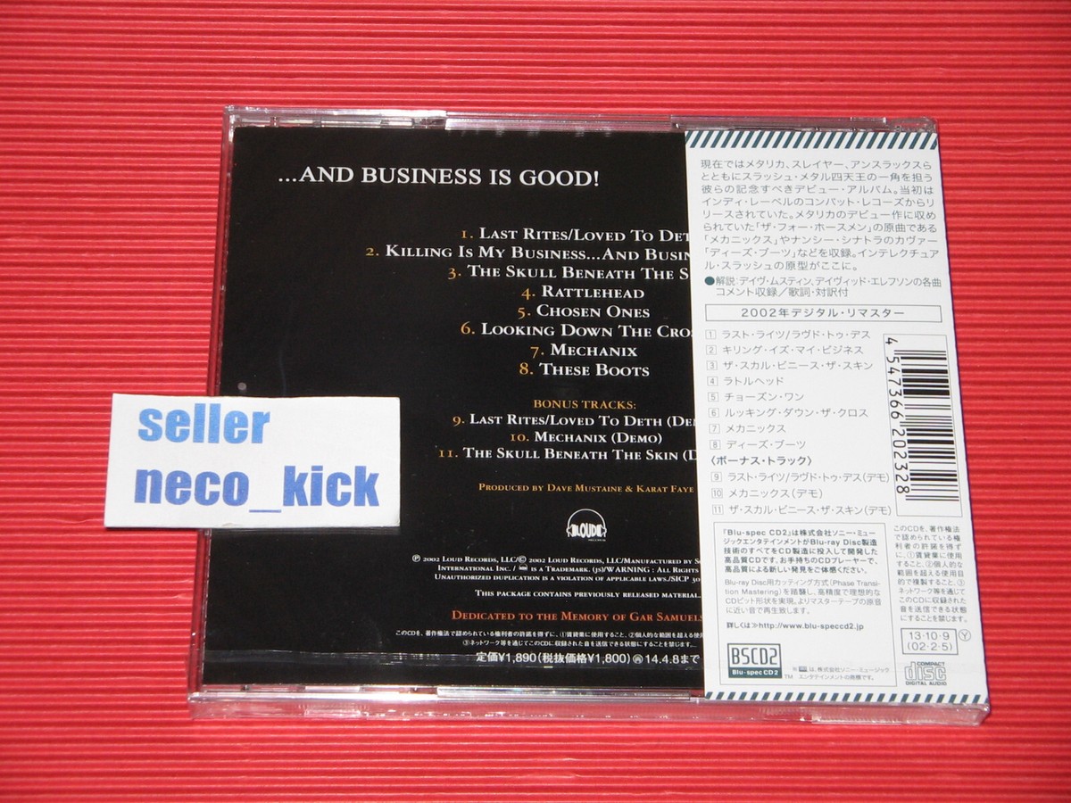MEGADETH KILLING IS MY BUSINESS WITH BONUS TRACK 2013 JAPAN BLU