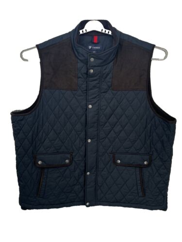 Neu mit Etikett Cremieux Steppweste Herren 4XT marineblau durchgehender Reißverschluss Druckknöpfe leicht $ 225