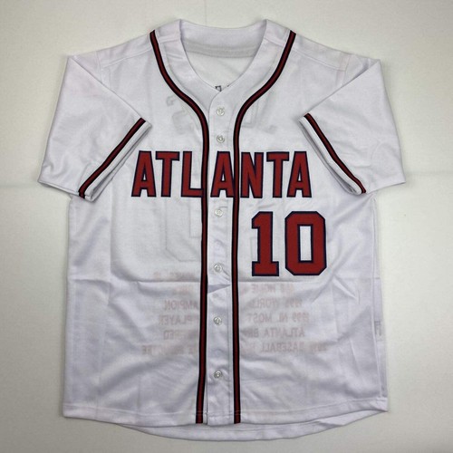 Autographed/Signed CHIPPER JONES Atlanta White Stat Baseball Jersey JSA COA Auto - Picture 4 of 4