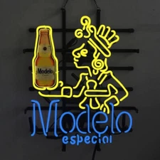 Modelo Especial Mexican Beer Bottle Aztecs Neon Sign 20"x16" Light Lamp Wall DS