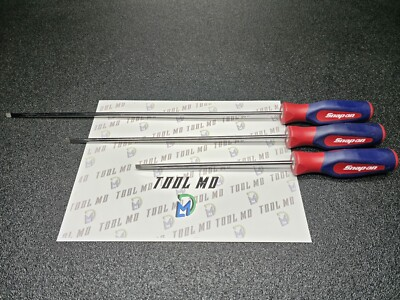 #ad Snap on Tools 3pc Instinct Hard Grip 7 32quot; LONG Screwdrivers RED WHITE BLUE RWB $149.95