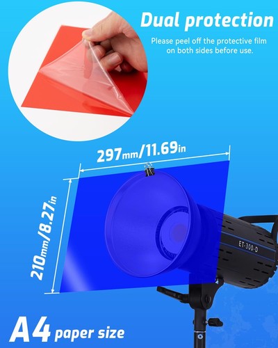 20 Pack Color Correction Gel Light Filter for Lamp Headlight Photo Studio Strobe - Picture 3 of 6