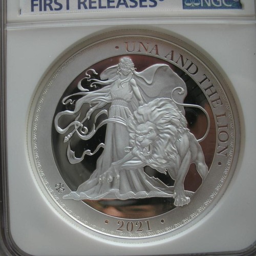 UK Una and the Lion St.Helena 2 Pounds 2021 2OZ Silver Proof Coin NGC PF69 FR - Picture 2 of 4