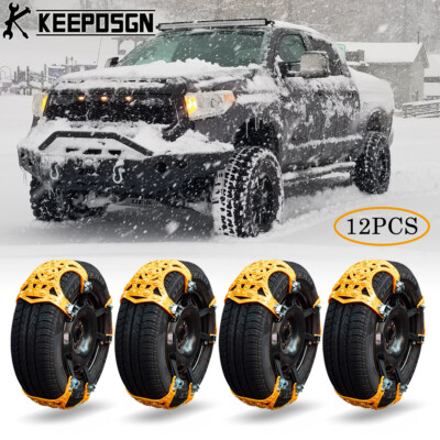 12x Snow ICE Mud Tire Chains Emergency Security For Toyota AWD Tundra Highlander