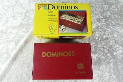 1992 Set Pavilion Dbl-Twelve Shiny Dominos 91 Pieces In Vinyl Case & Box