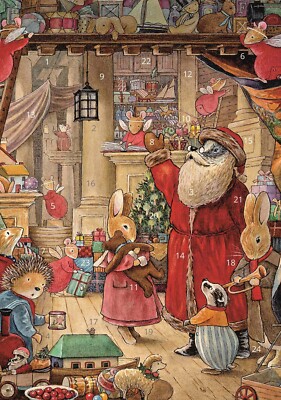 Weihnachten Adventskalender Karte traditionelles Weihnachtsspielzeug - A5 Weihnachten Vintage Stil