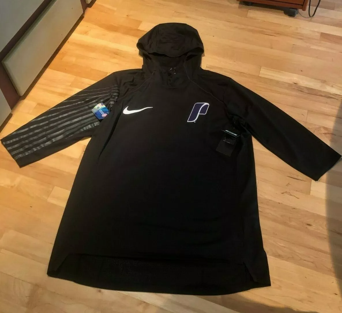 NEW 90 Nike Dri Fit Portland Pilots Hooded Shooter Warm Up Shooting Shirt Black
