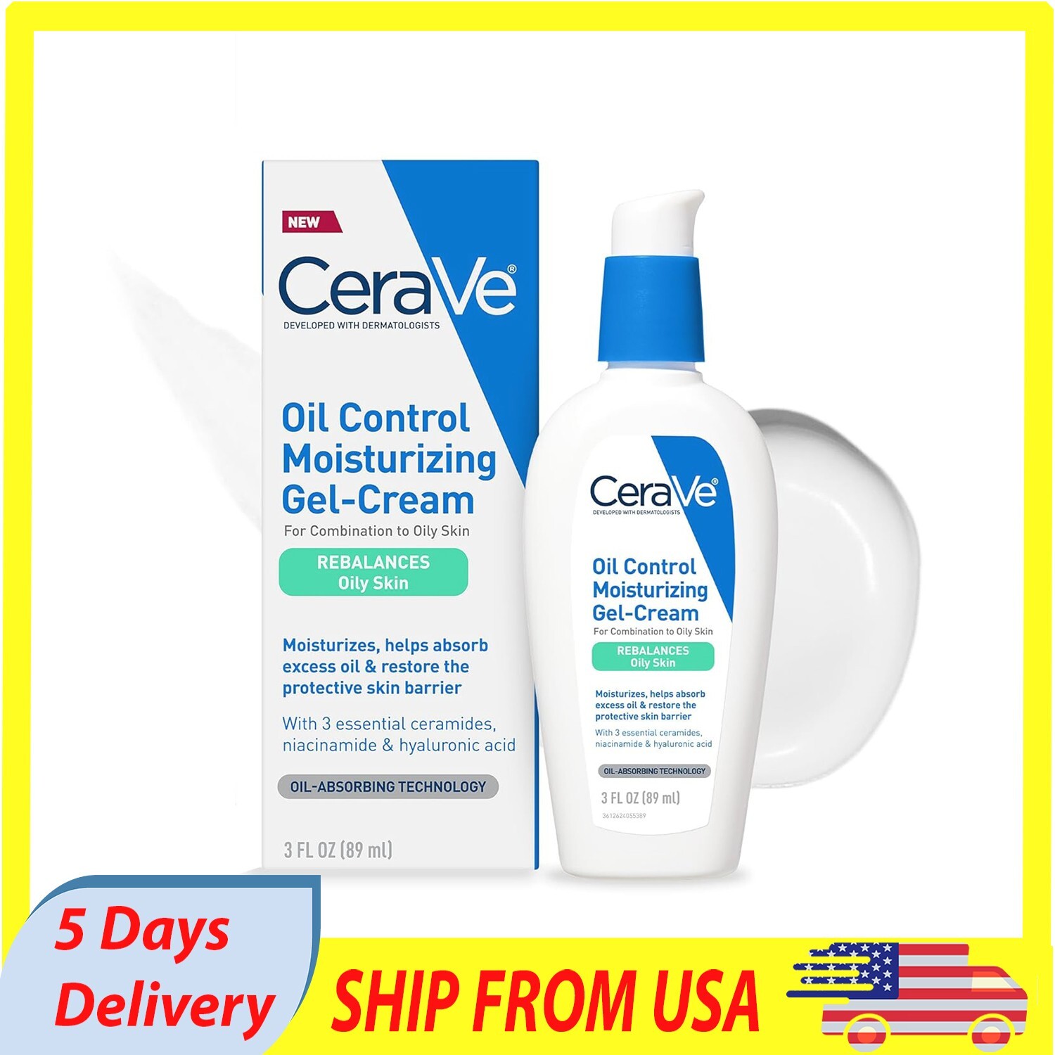 CeraVe Oil Control Moisturizing Gel-Cream for Oily Skin Care