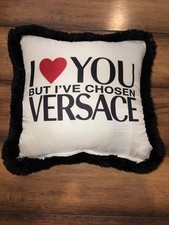  VERSACE I Love You But print cushion