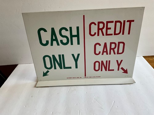Nur Bargeld & Kreditkarte Tischplatte Blechschild - Quickway Schild & Etikett Inc - Bild 3 von 10