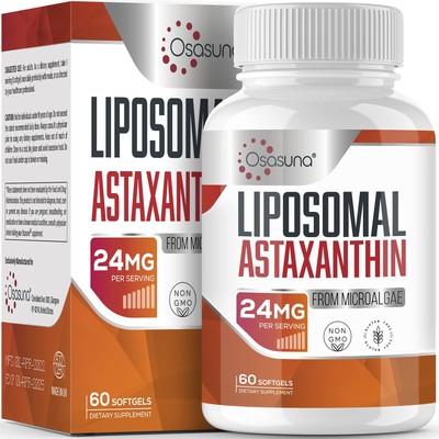 Liposomal Astaxanthin 24 MG, Maximum Absorption, Antioxidant Stronger Than VI...