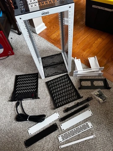 Tecmojo 12U 10 inch Mini Server Rack, misc shelfs