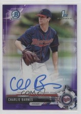 2017 Bowman Draft Chrome Pick Purple Refractor 67/250 Charlie Barnes Auto 12x6