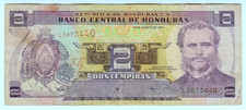 2004 Honduras 2 Lempiras 3873440 Paper Money Banknotes Currency