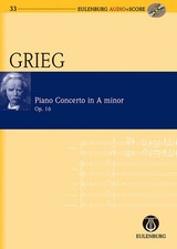 Study Score Grieg Piano Concerto in A Minor Op 16 Orchestra Sheet Music Book CD