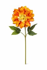 Orange Dahlia Stem Faux Flower 24 Inch 5 Inch Bloom Autumn Dahlia Fall Floral Ar