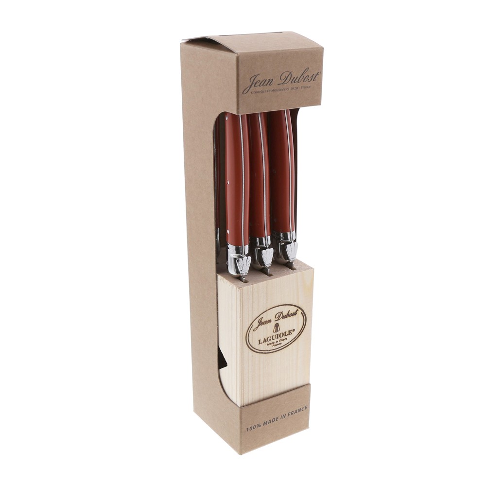 Couteaux Laguiole Terra bloc de 6 pièces en inox tranchant durable